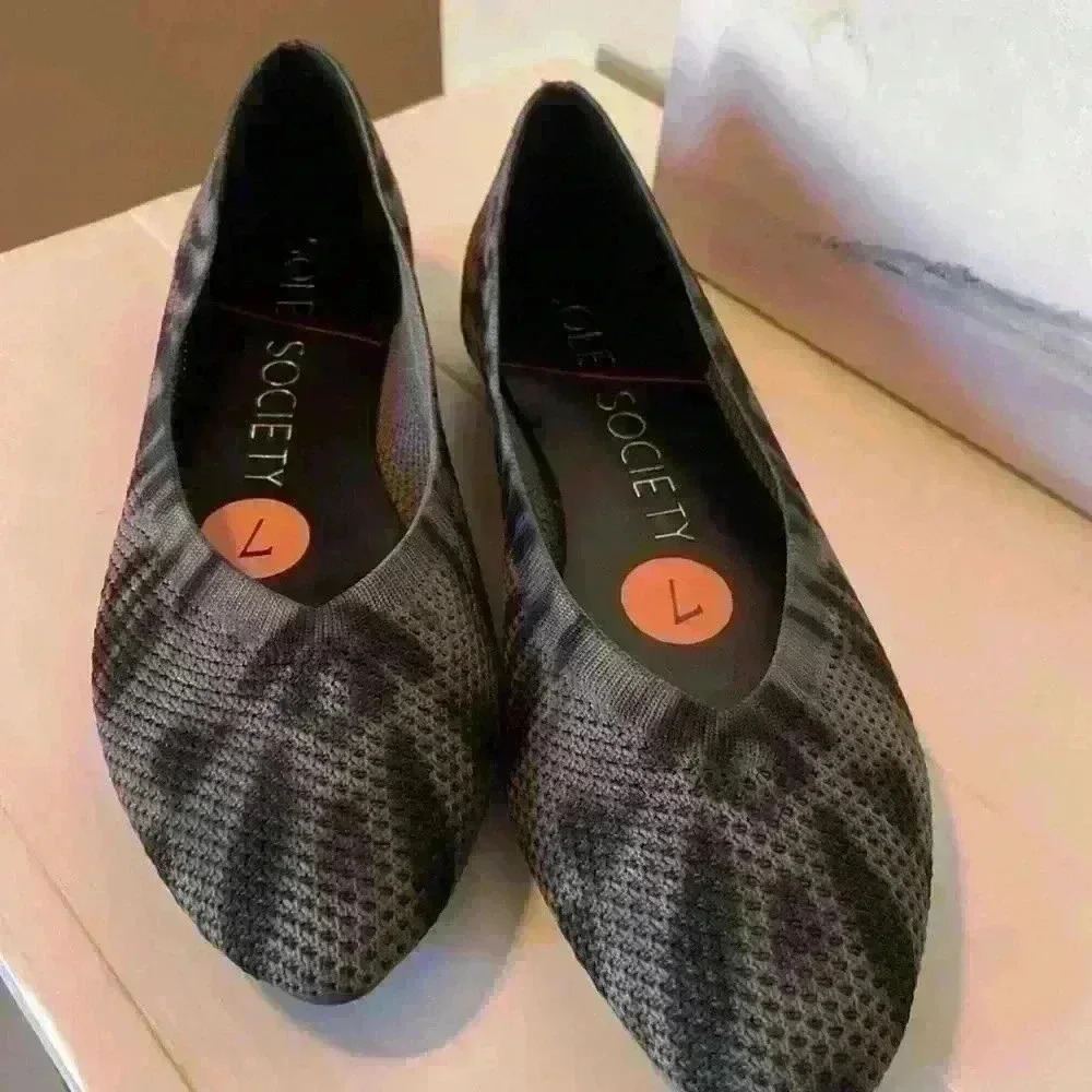 Sole Society Black & Gray Tie Dye Ballet Flats size 7 NEW